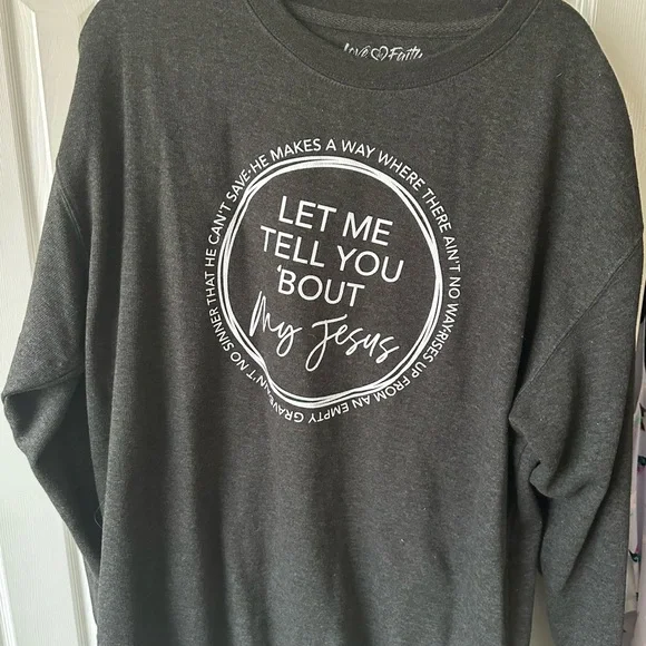 Black sweatshirt XL. Worn 1 time. Jesus - Picture 2 of 3